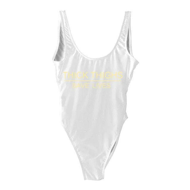 THICK THIGHS SAVE LIVES One Piece Swimsuit Plus Size Swimwear