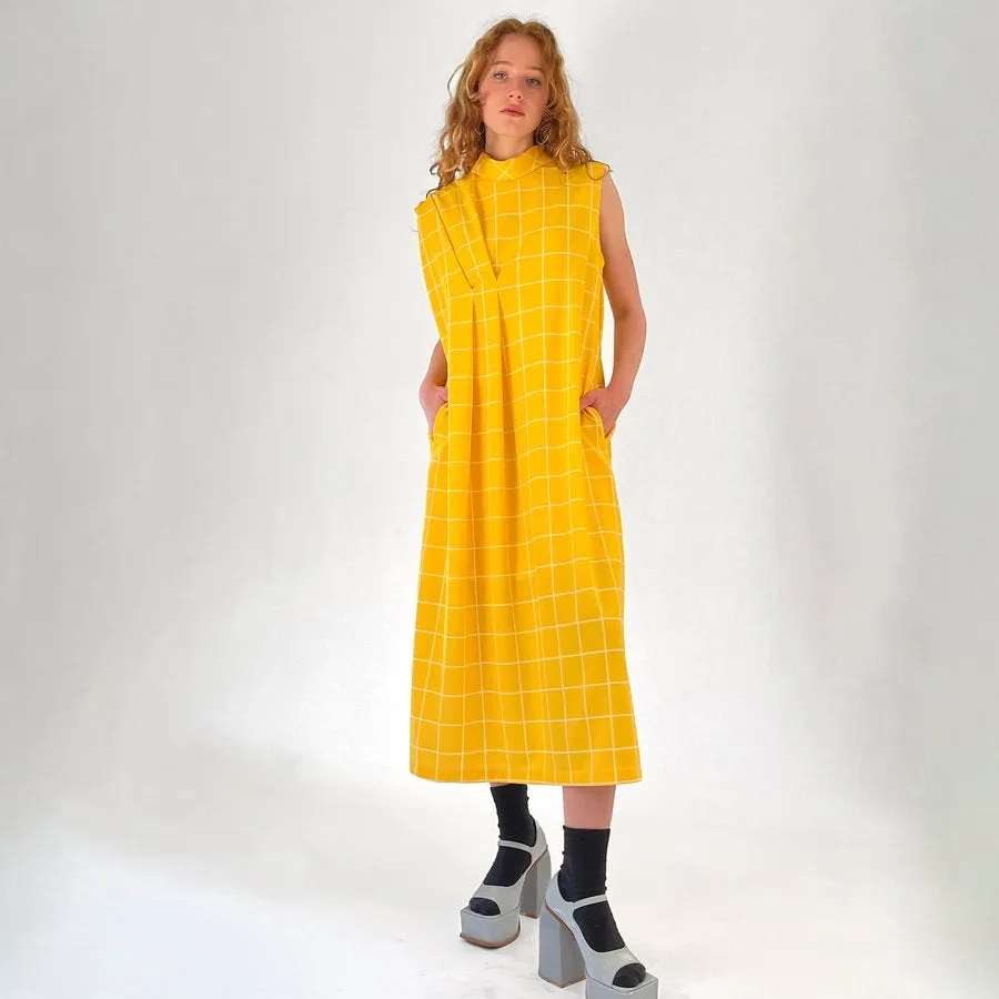 THIRD EYE DRESS - YELLOW PLAID