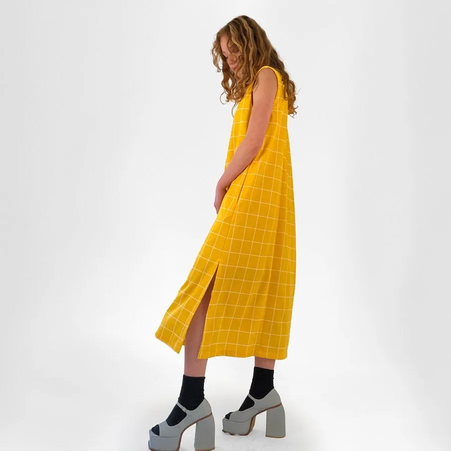 THIRD EYE DRESS - YELLOW PLAID