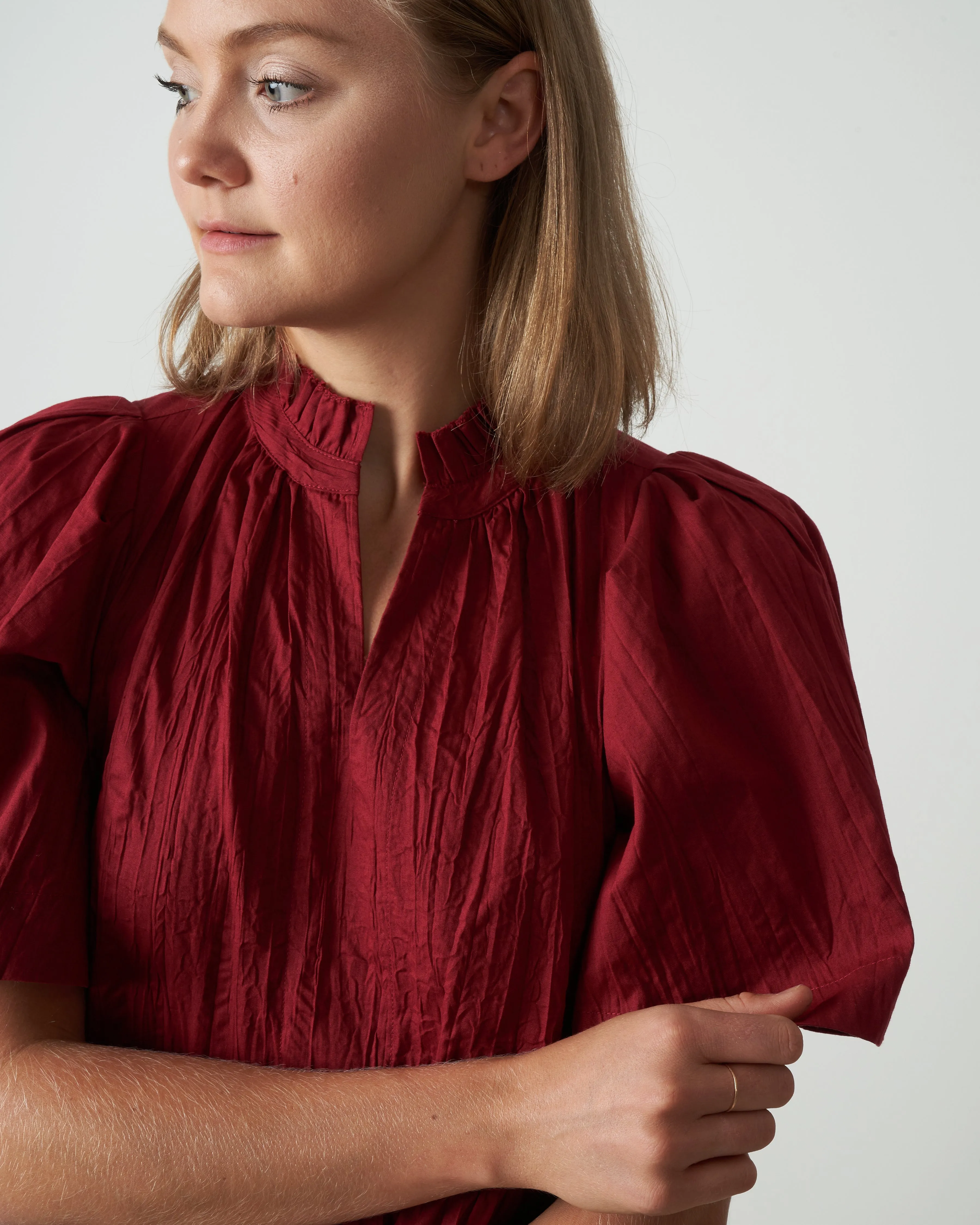 tivoli short sleeve dress - merlot