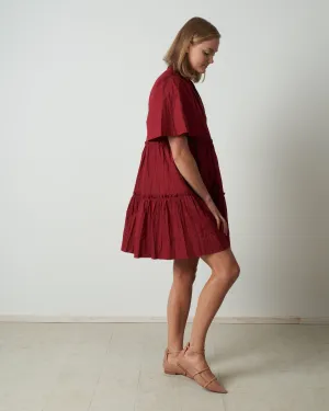 tivoli short sleeve dress - merlot