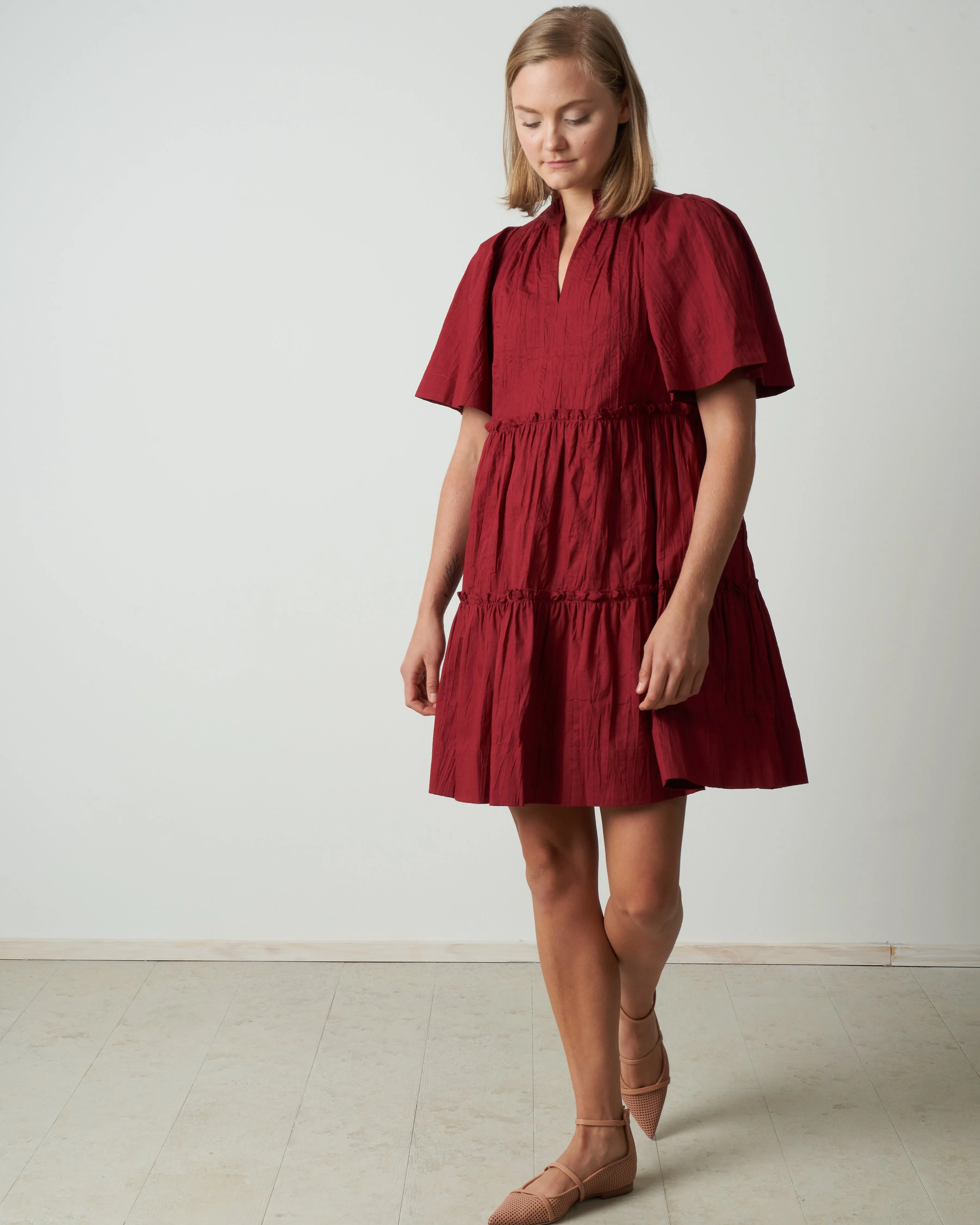 tivoli short sleeve dress - merlot