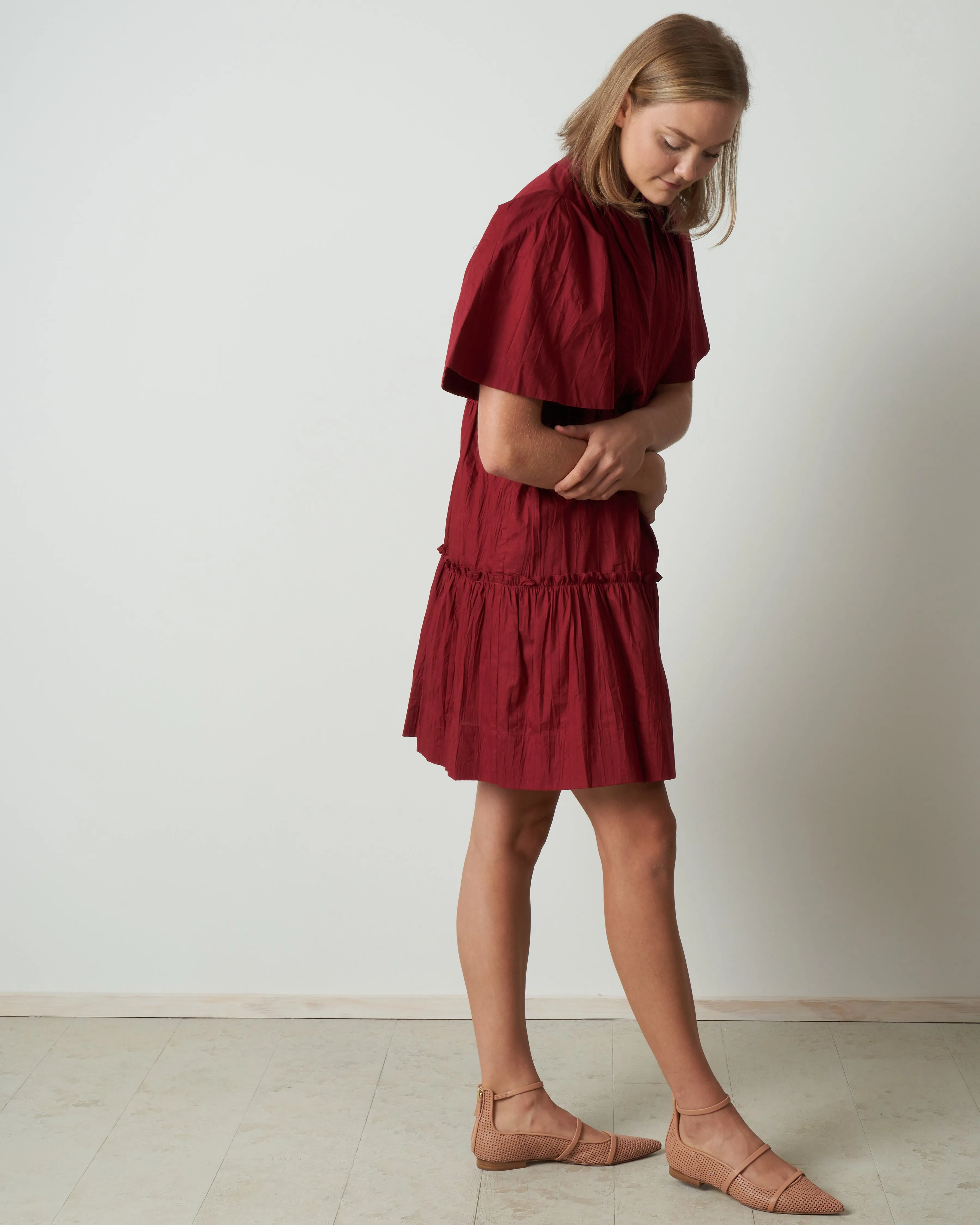tivoli short sleeve dress - merlot