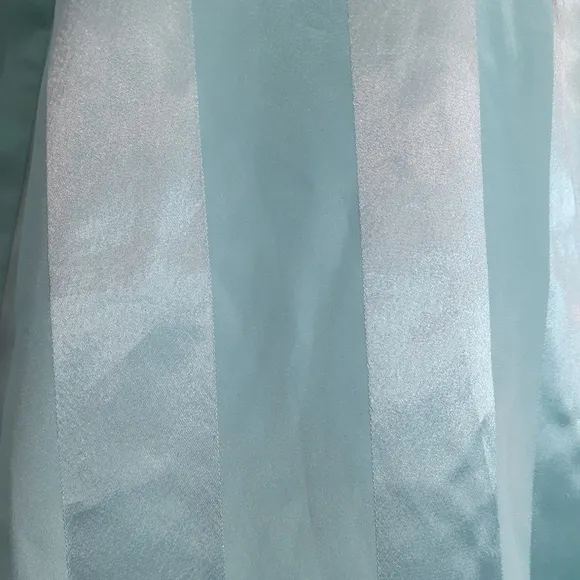 TJW vintage 90s mint green striped collared button up nightgown w/ front pocket
