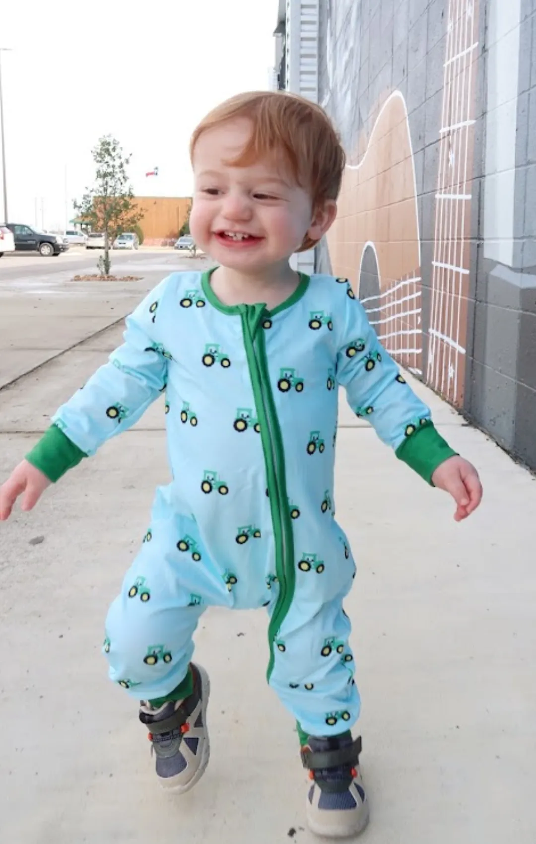 Tractor Print Zip Sleeper