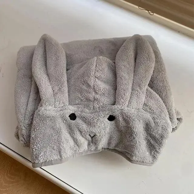 Trendy Rabbit Cartoon Bathrobes For Girls Boys Unisex Soft Hooded And Comfortable Kids Vintage Design Bathrobes