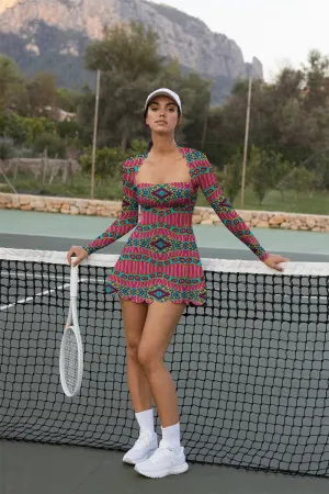 Tribal Momentum Long-Sleeve Court Dress – Performance Tennis & Pickleball Activewear