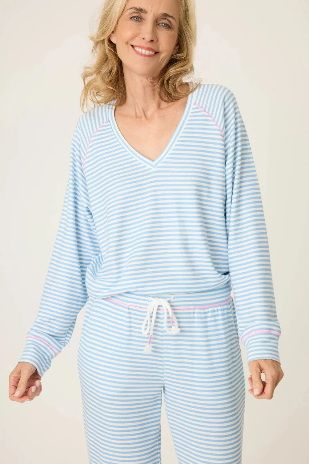 Tropic Garden V-Neck Sweater In Ivory - P.J. Salvage