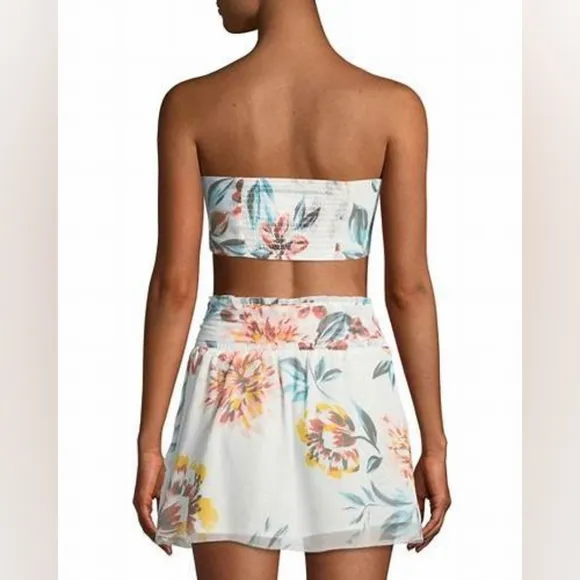 Tularosa Margaret Bandeau Top and Ida Skirt Set in Dahlia Floral