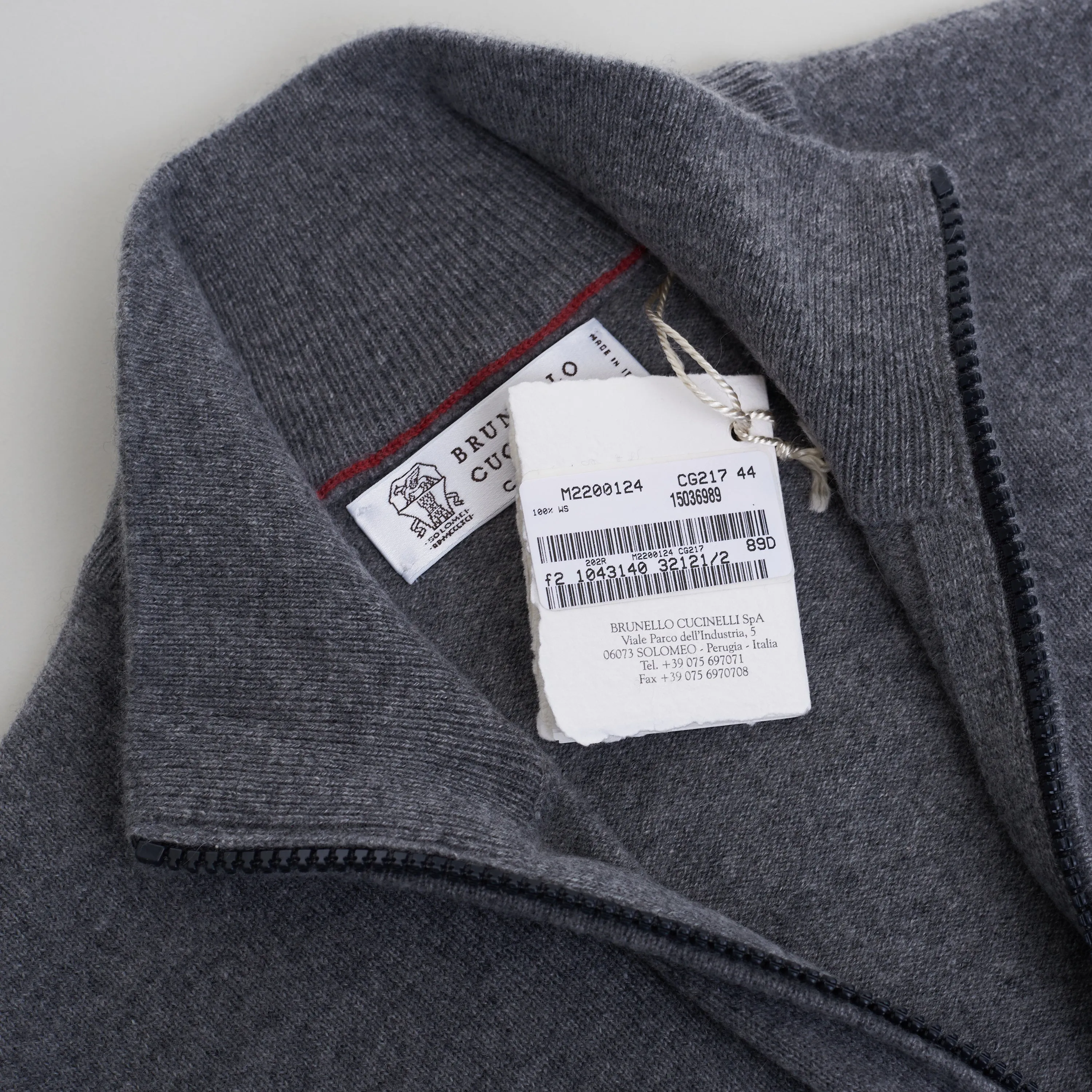 Turtleneck Sweater With Zipper In Dark Gray Cashmere