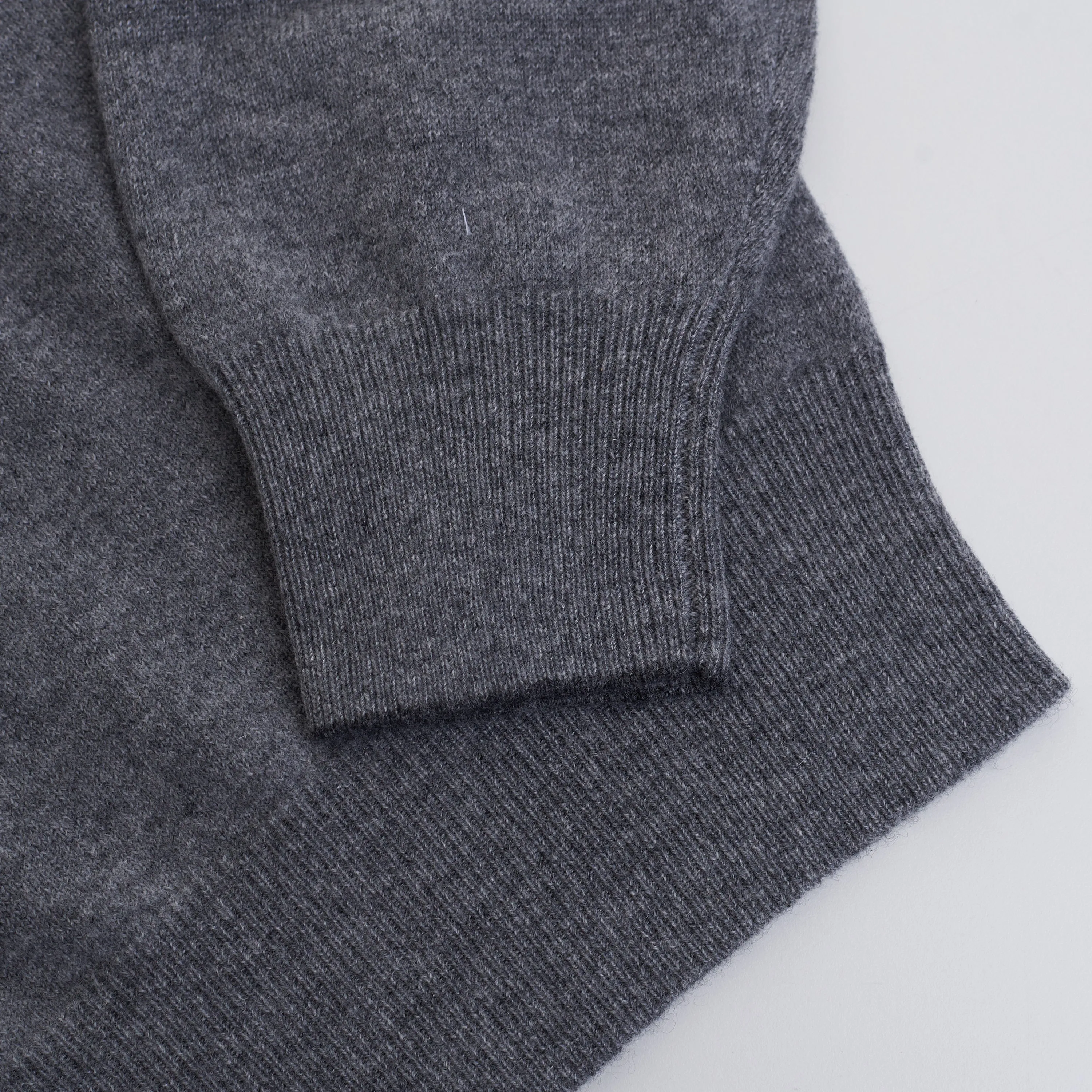 Turtleneck Sweater With Zipper In Dark Gray Cashmere