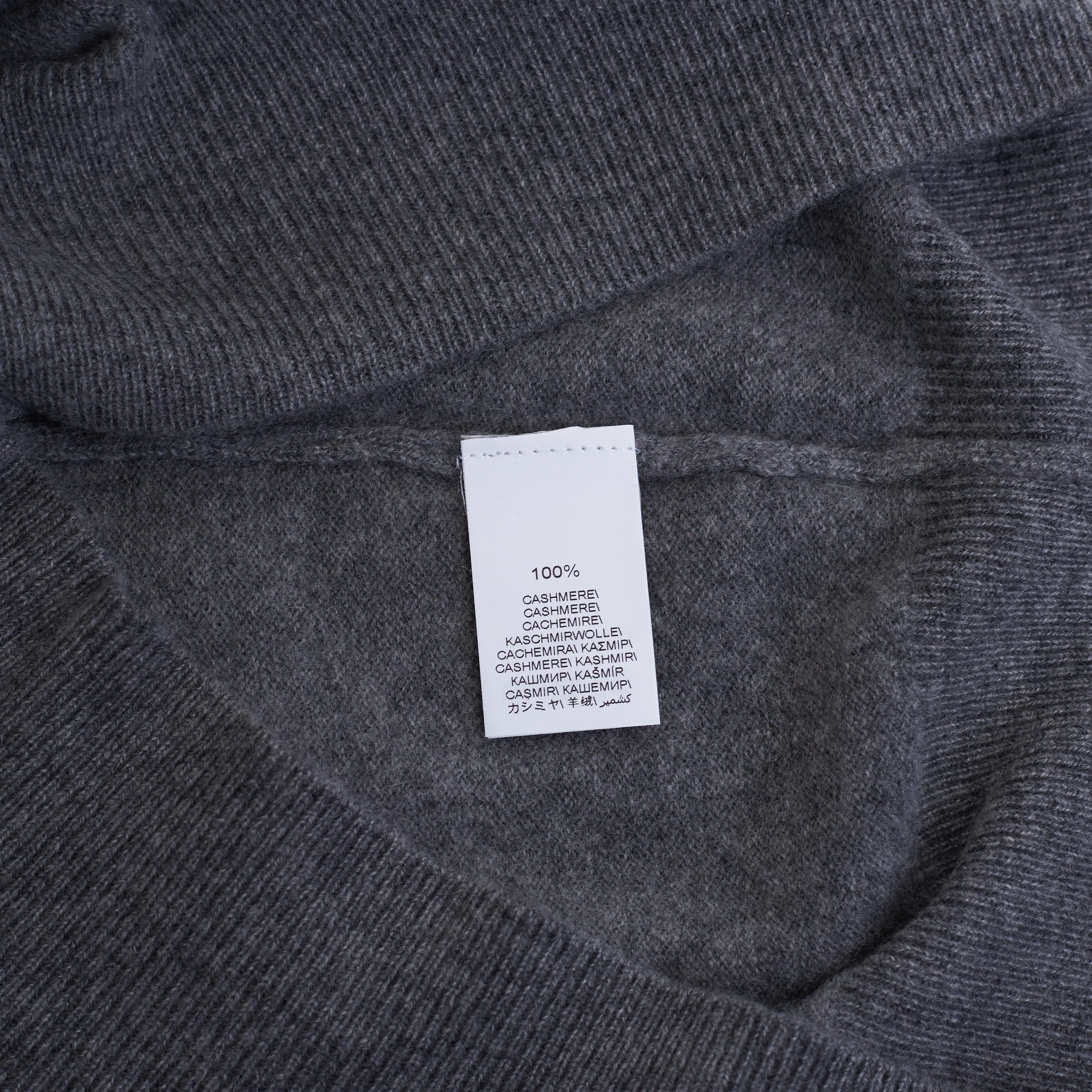 Turtleneck Sweater With Zipper In Dark Gray Cashmere