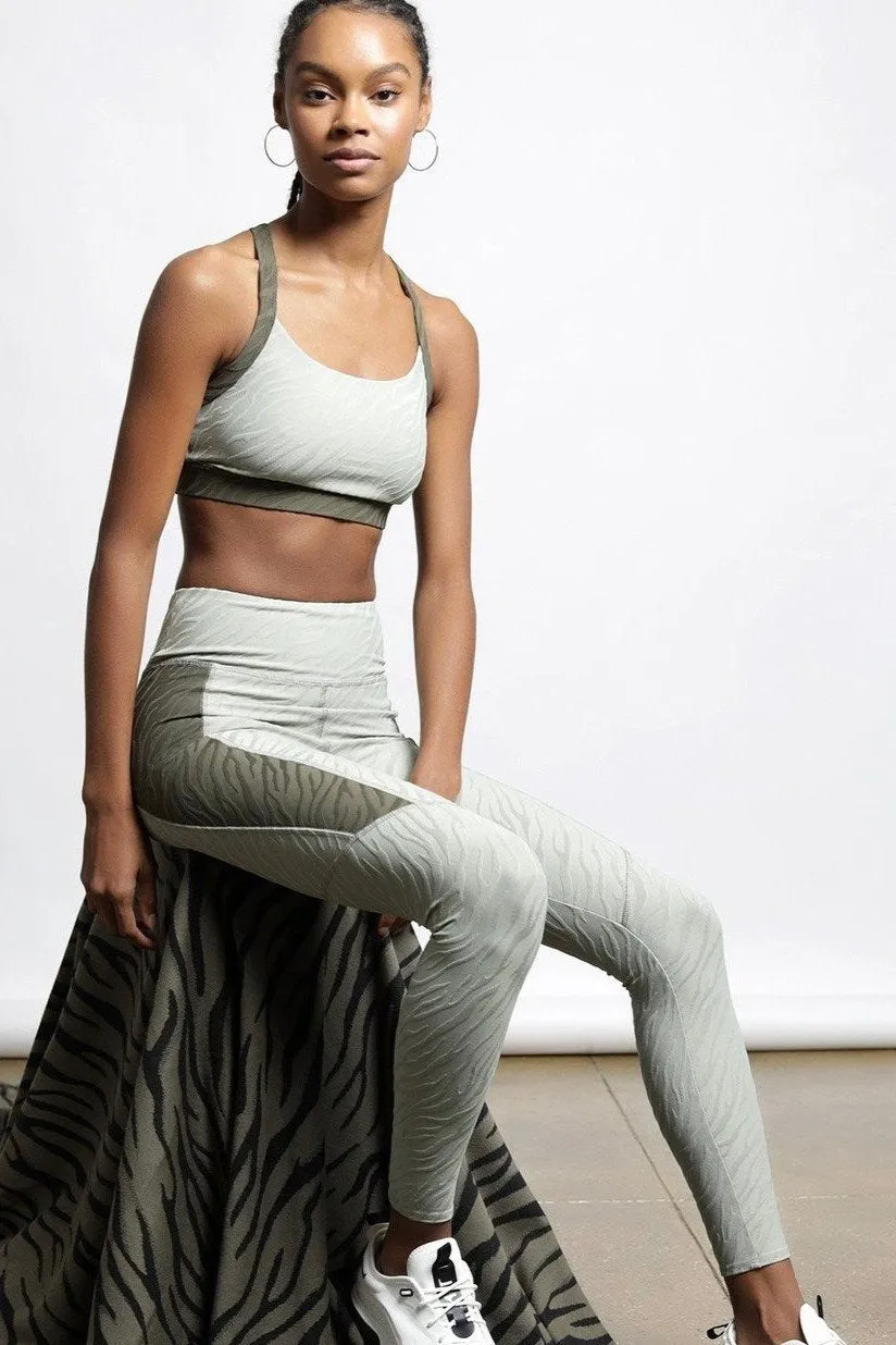 TWENTY Bali Tiger 3D Activewear High Waist Legging Army