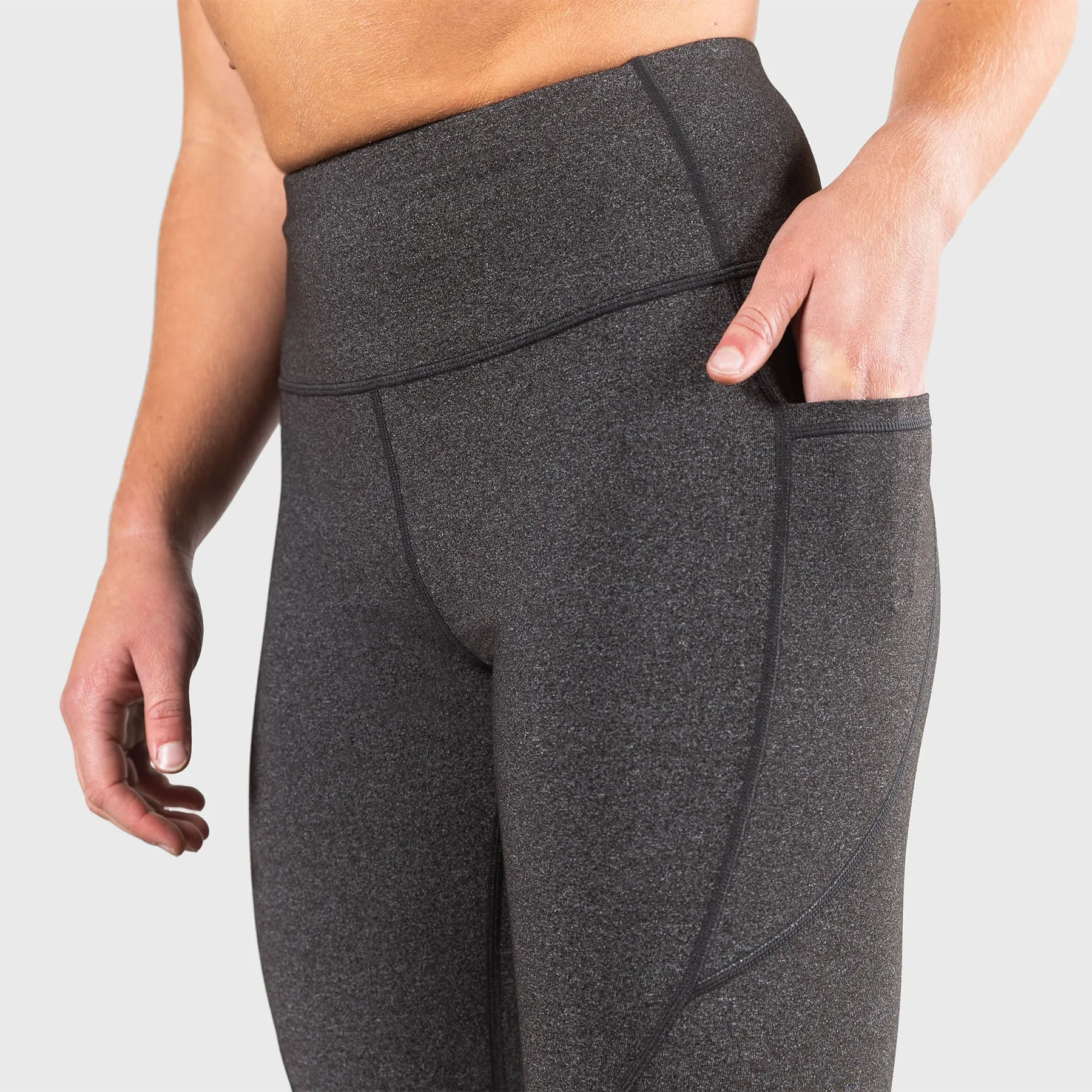 TWL - WOMEN'S ENERGY HIGH WAISTED 7/8TH TIGHTS - ATHLETE - CHARCOAL MARL/BLACK