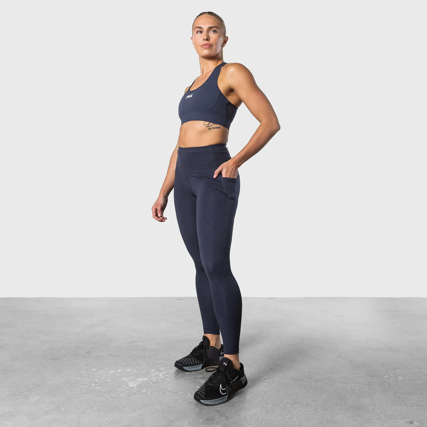 TWL - WOMEN'S ENERGY HIGH WAISTED FULL LENGTH TIGHTS - MIDNIGHT NAVY