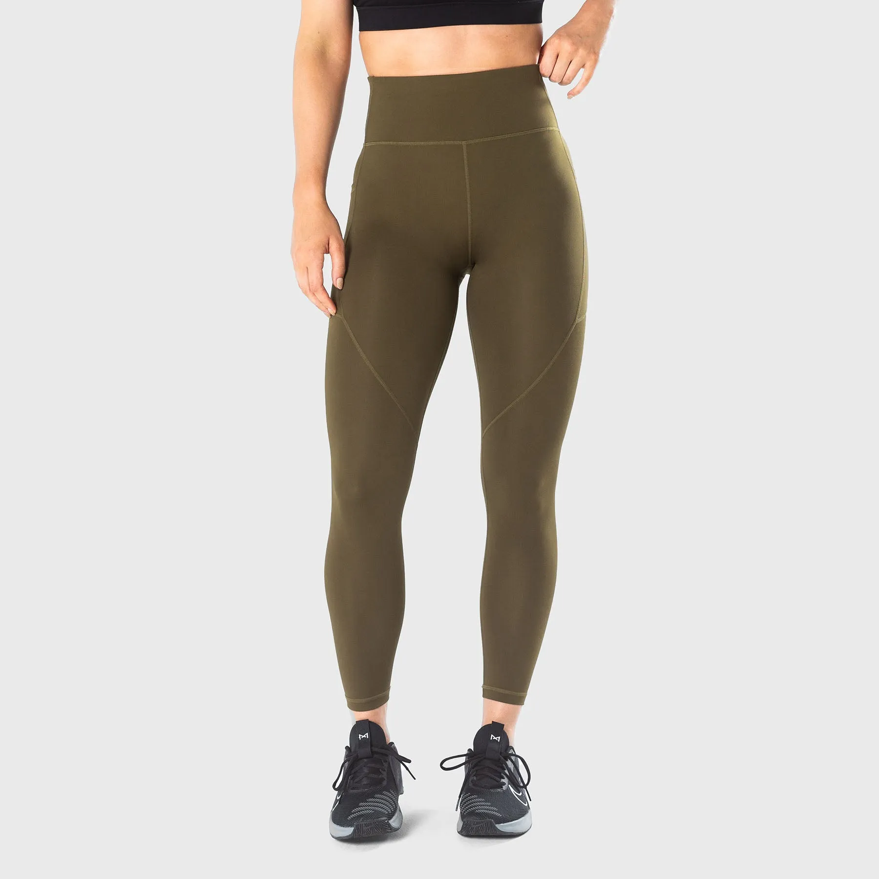 TWL - WOMEN'S ENERGY HIGH WAISTED FULL LENGTH TIGHTS - UNIFORM GREEN