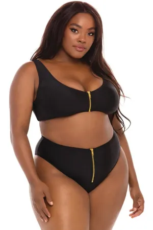 Two Piece with Zipper Detail