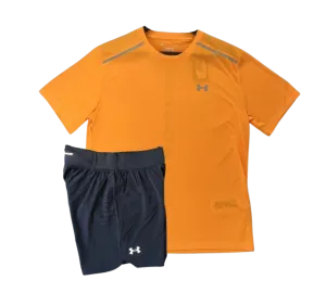Under Armour Tech T-Shirt and Speedpocket Shorts Set - Orange/Grey