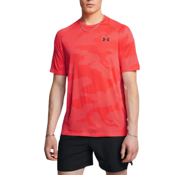 Under Armour Tech Velocity Jacquard Camo T-Shirt - Beta Red