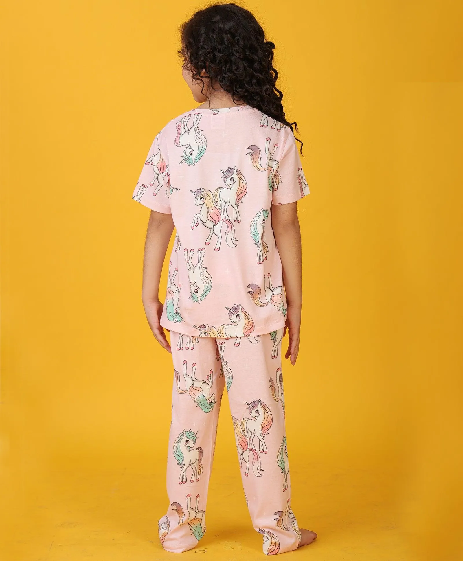 UNICORN STAR SHORT SLEEVE PYJAMA SET - PINK