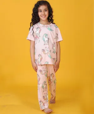 UNICORN STAR SHORT SLEEVE PYJAMA SET - PINK