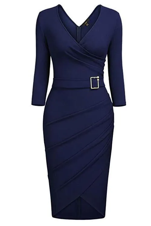 V Neck Seven Sleeves Dress