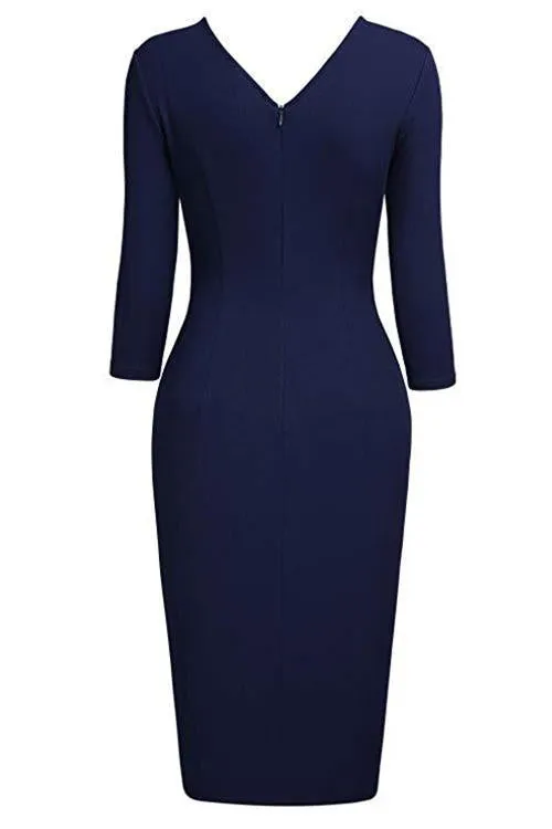 V Neck Seven Sleeves Dress