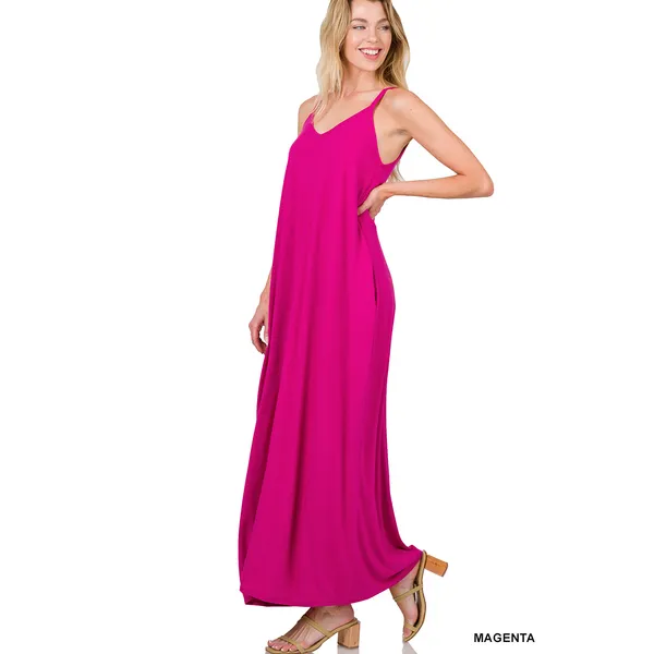 Vacation Mode Maxi Dress in Magenta
