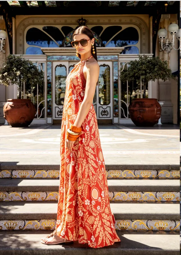 Valery Waikiki Long Halterneck Beach Dress