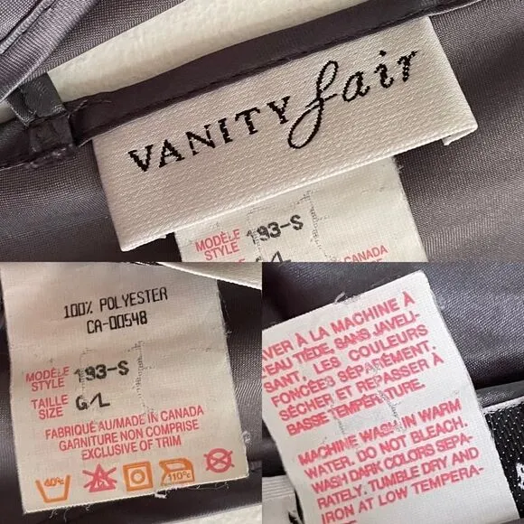 VANITY FAIR Sleeveless Long Nightgown Gray L