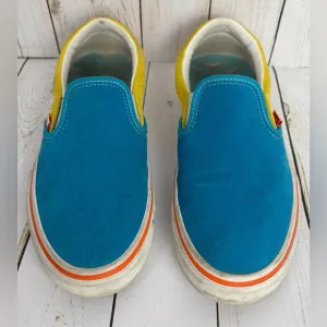 Vans X The Simpsons ‘Bart’ Slip-On Pro Skate Shoes Suede Blue Yellow Orange 8.5