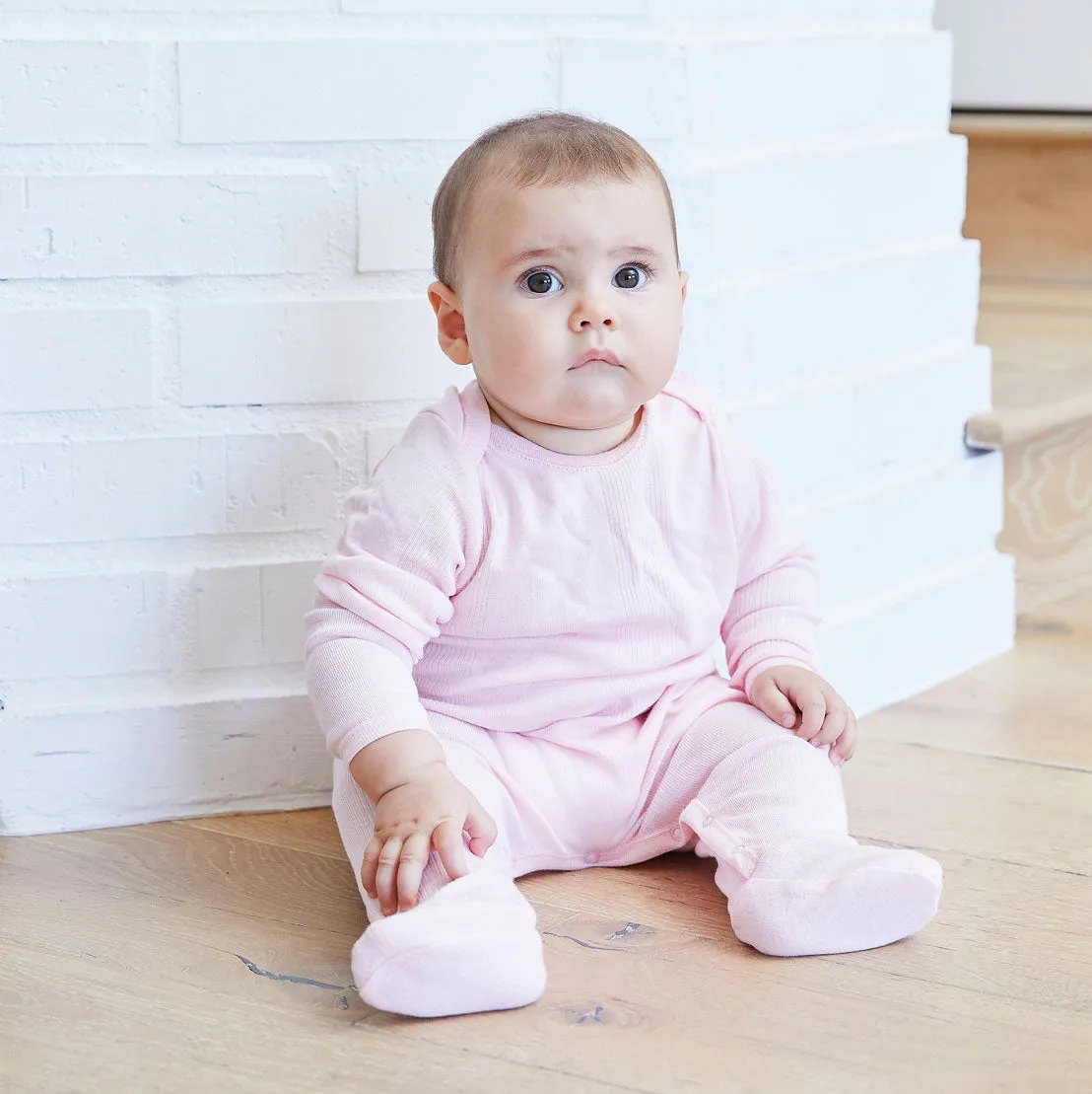 Variegated Rib Lap Tee Footie Pajama