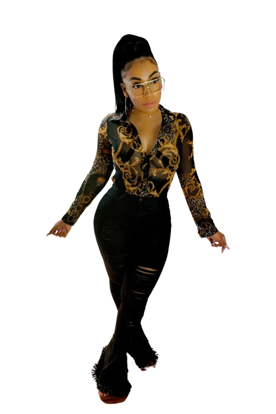 Versailles Mesh Top