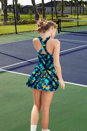 Vibrant Scallop Dress