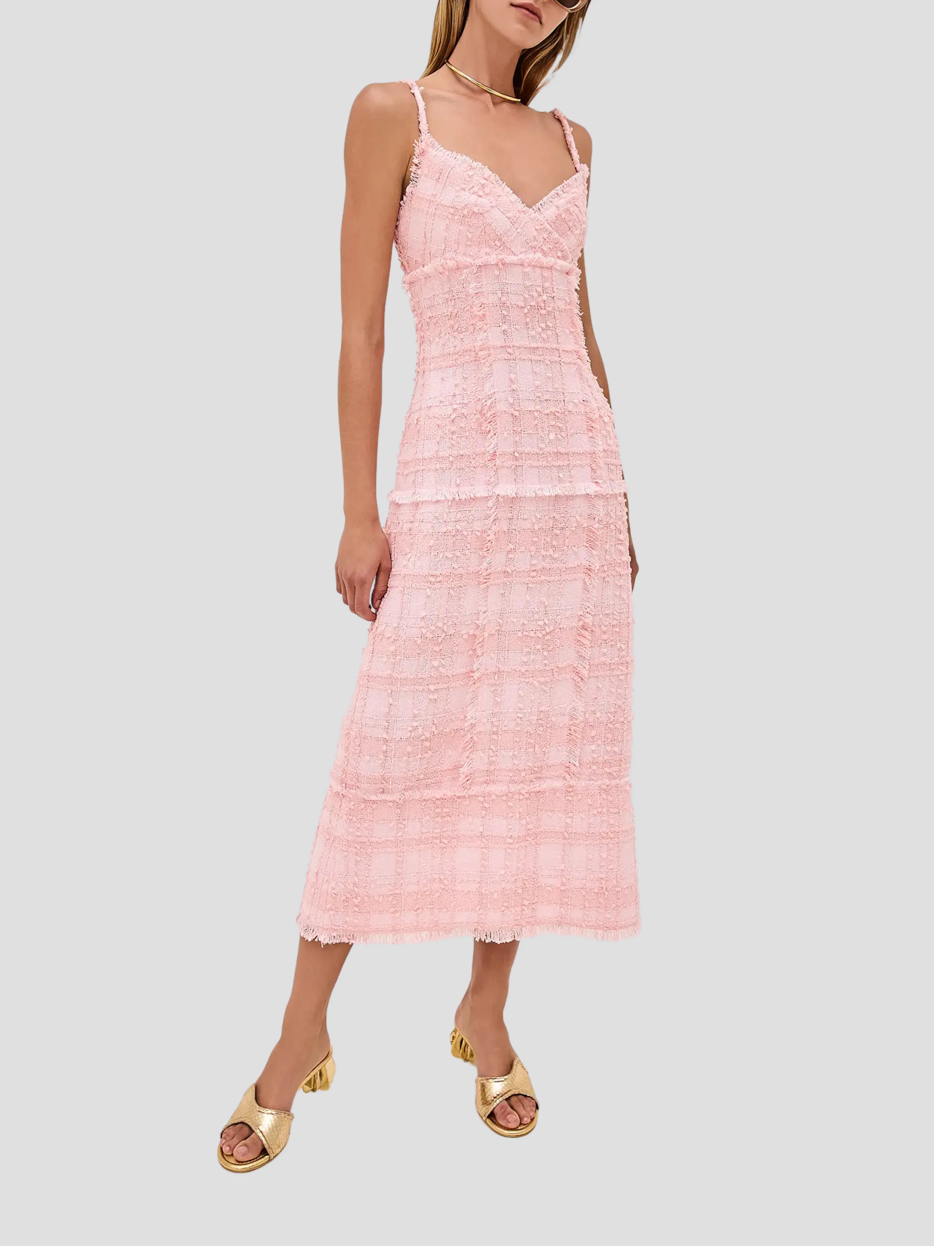 Vicci Tweed Dress in Pink