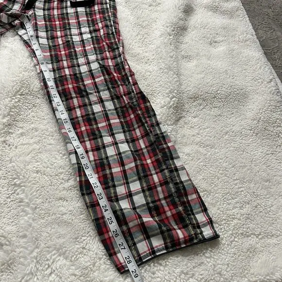 Victoria Secret PJ Set Long Sleeve VS Top &amp; Pants Red Plaid Pajamas Sz Small
