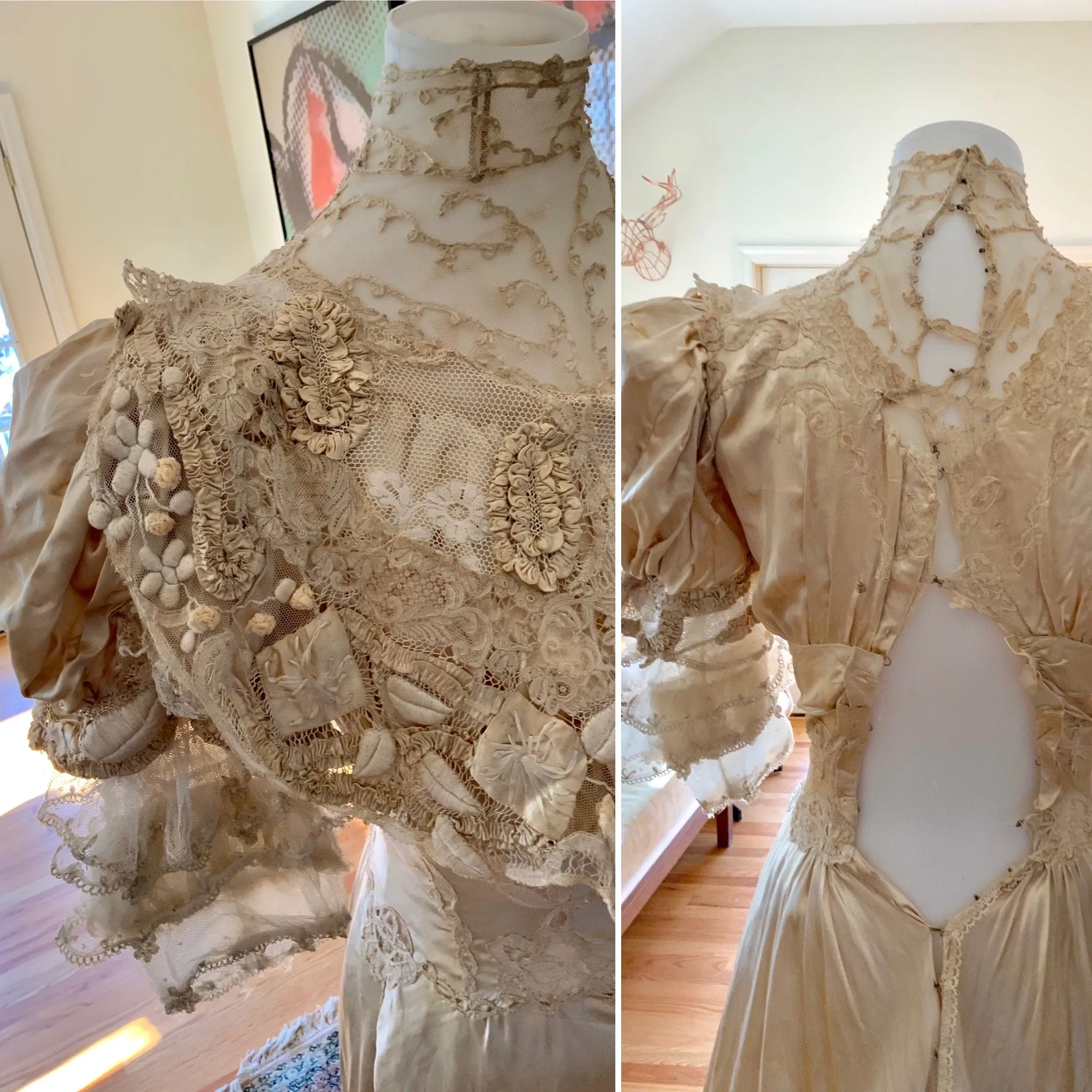 Victorian Silk Wedding Gown - 1890