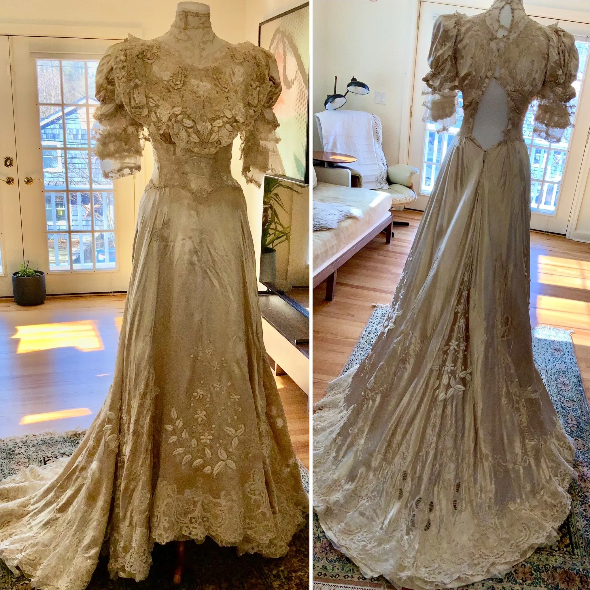 Victorian Silk Wedding Gown - 1890