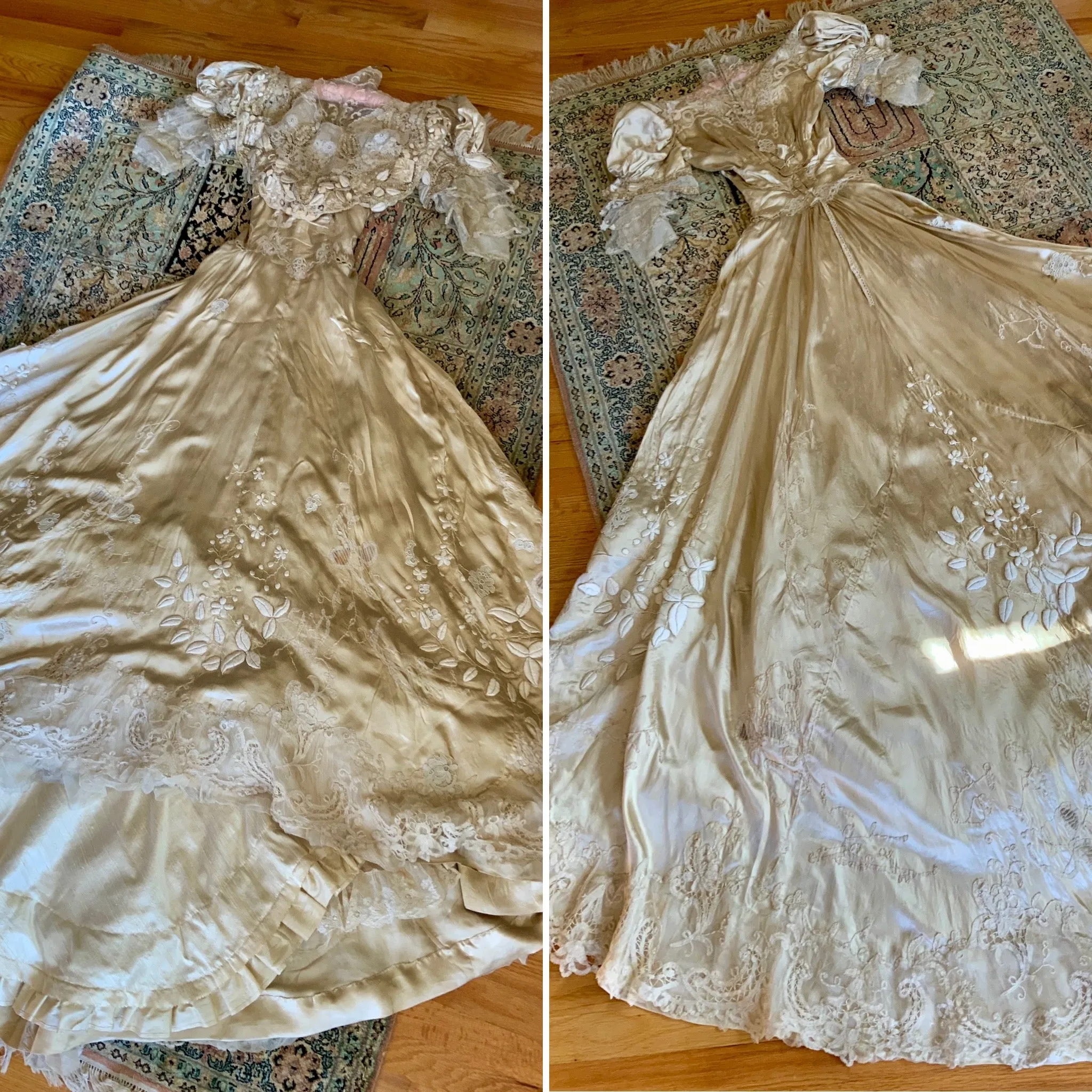 Victorian Silk Wedding Gown - 1890