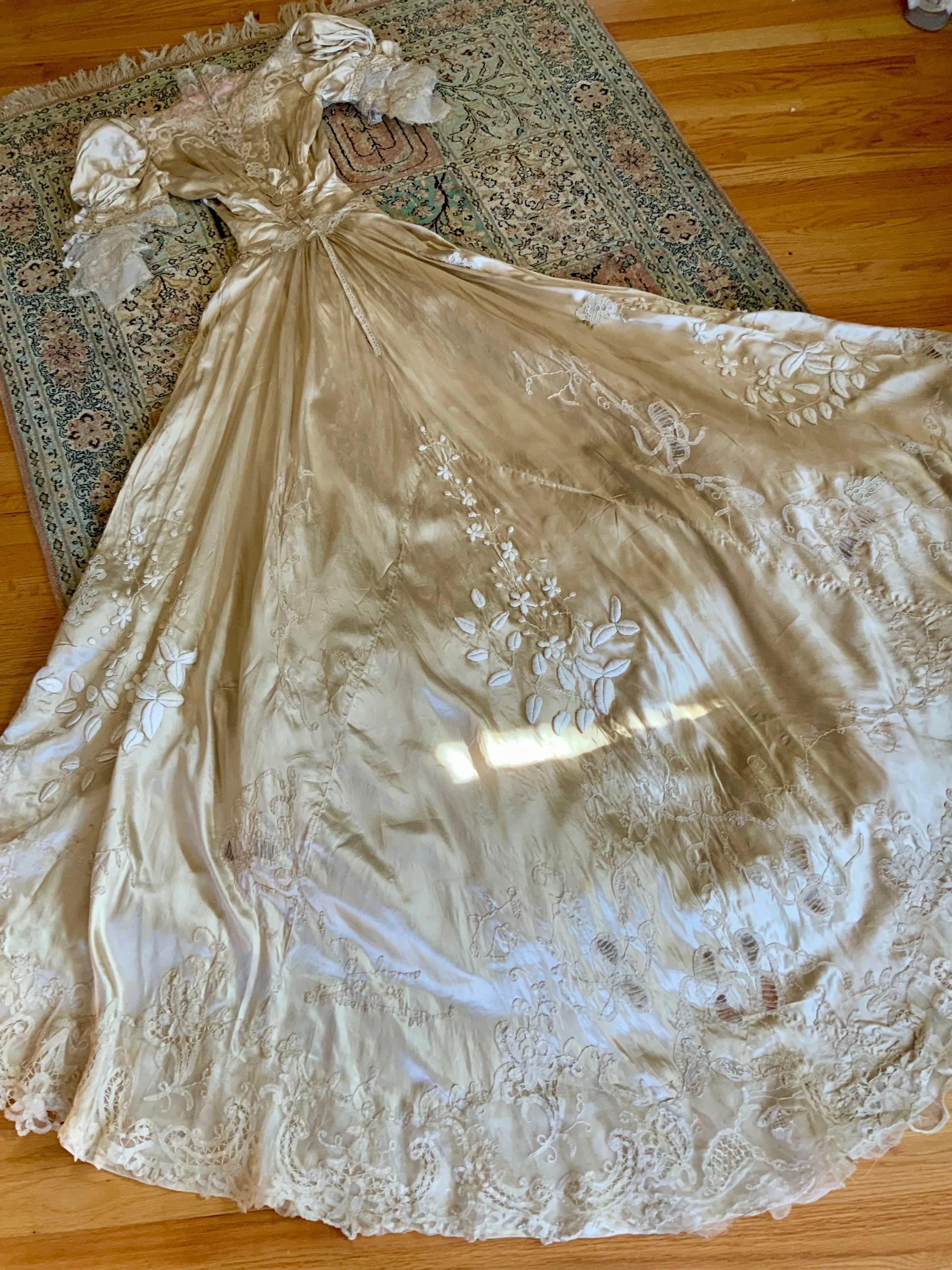 Victorian Silk Wedding Gown - 1890