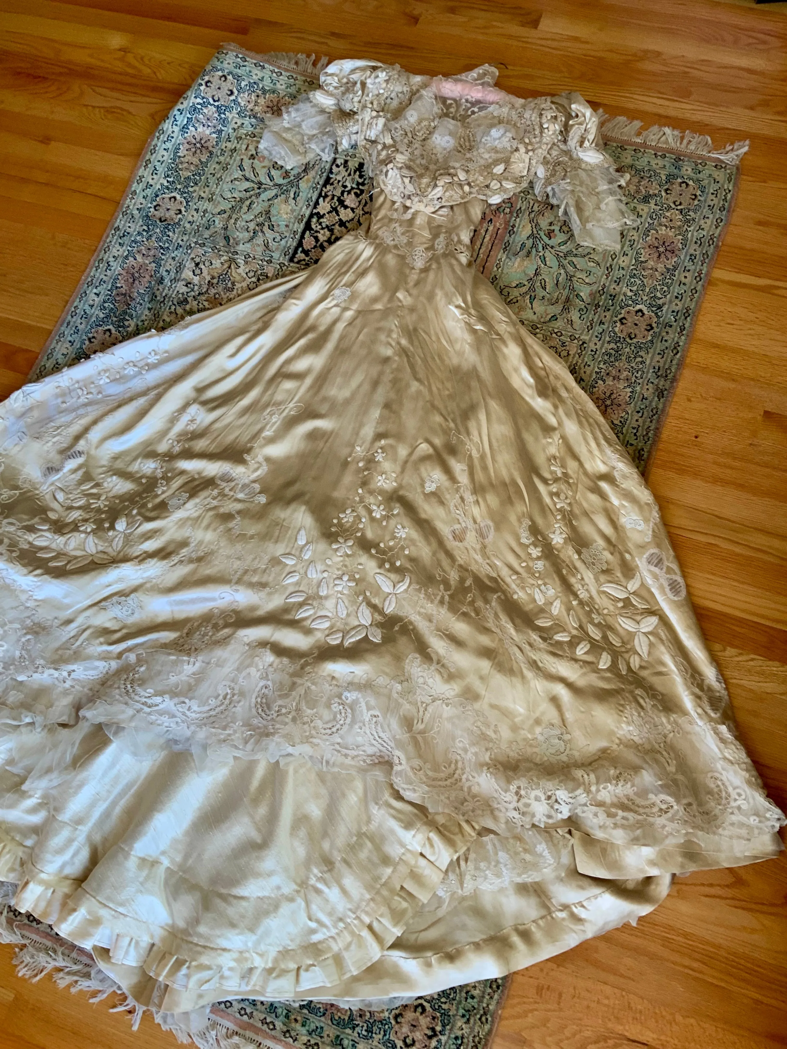 Victorian Silk Wedding Gown - 1890