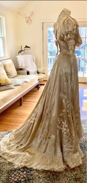 Victorian Silk Wedding Gown - 1890