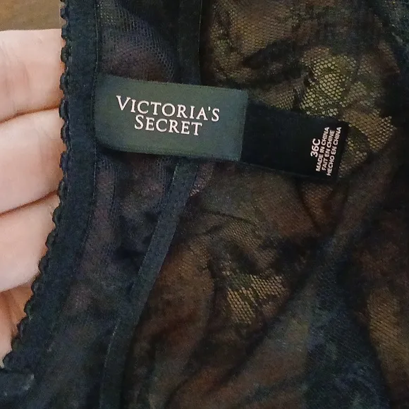 Victoria's Secret Black And Pink Open Front Babydoll. Size 36C