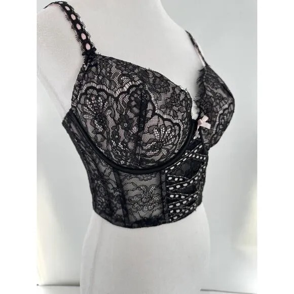 Victoria's Secret CORSET BRA Size Small DD Dream Angels Coquette Romantic​
