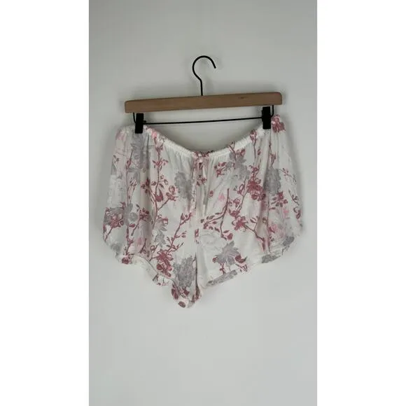 Victorias Secret Cozy Knit Long Sleeve &amp; Short PJ Set Womens Large New Floral