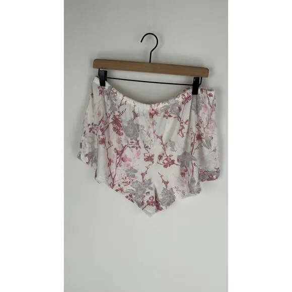 Victorias Secret Cozy Knit Long Sleeve &amp; Short PJ Set Womens Large New Floral