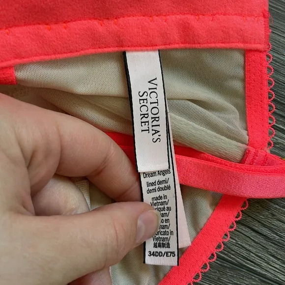 Victorias Secret Dream Angels Lightly Lined Neon Embroidered Corset Bustier 34DD