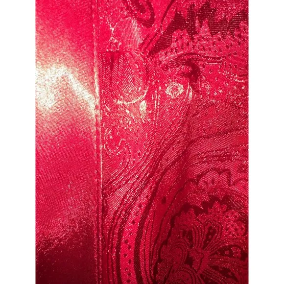 Victoria’s Secret Gold Label Satin Jacquard Robe M Vintage Red Collectors