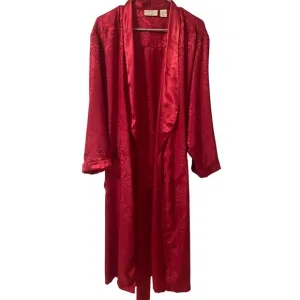 Victoria’s Secret Gold Label Satin Jacquard Robe M Vintage Red Collectors