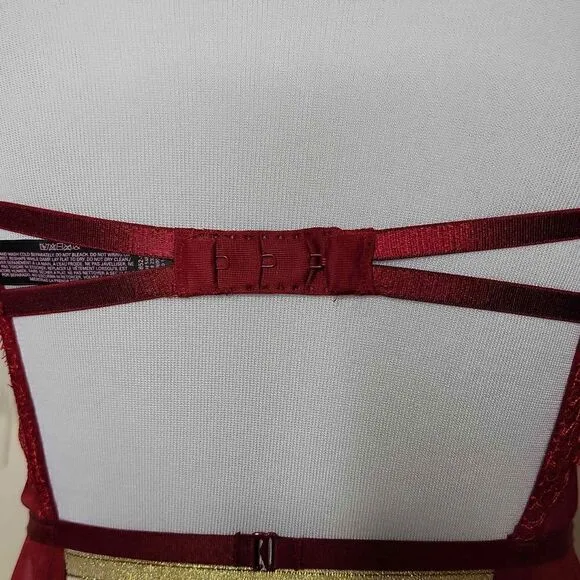 Victorias Secret Lace Sheer Underwire Corset Top With Garter Tabs 36D